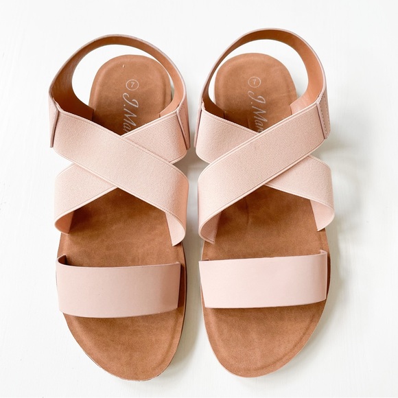 J. Mark Nude Stretch Sandals Form-901 - Picture 1 of 9